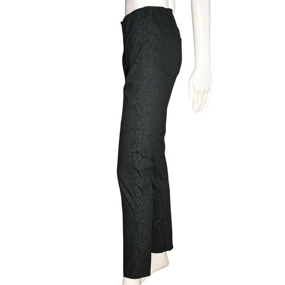PEACE OF CLOTH NEW $196 Black Navy Leopard Print Pull-On Skinny Pant XS - Picture 3 of 4